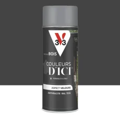 Aérosol Peinture pour Bois Extérieurs V33 Couleurs d'ICI Velours Anthracite