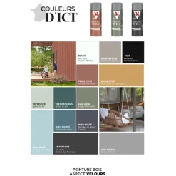Aérosol Peinture pour Bois Extérieurs V33 Couleurs d'ICI Velours Vert profond