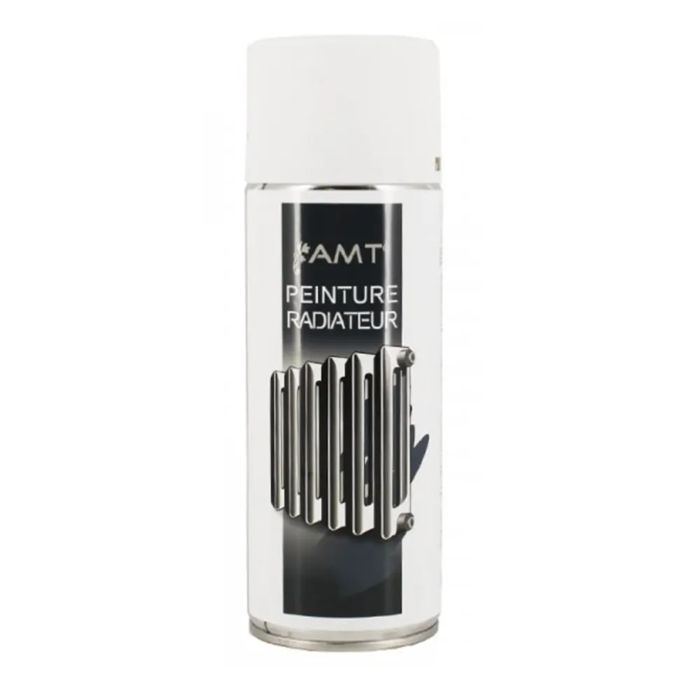 Bombe de peinture aérosol AMT Peinture radiateur Blanc Mat (BPR03)