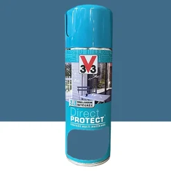 Bombe de peinture aérosol Glycéro Multi-matériaux V33 Direct Protect Bleu orage