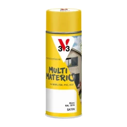 Bombe de peinture aérosol V33 Multi-matério Blanc Satin