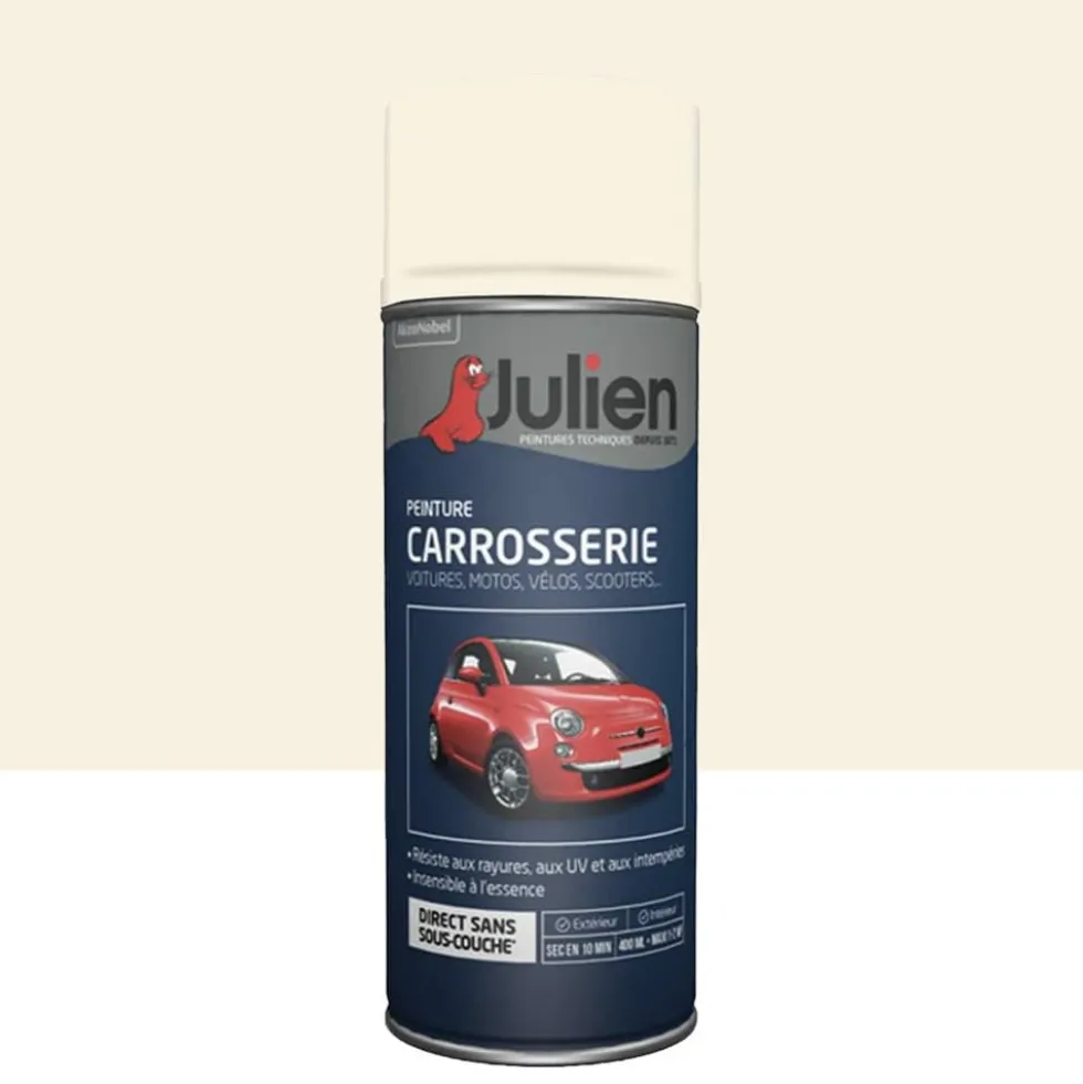 Bombe de peinture JULIEN Carrosserie Blanc crème Brillant (37071)