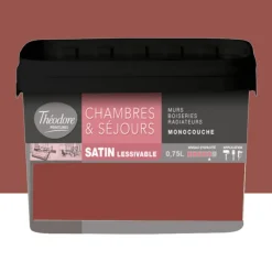 Chambres & Séjours Théodore Satin Monocouche Rouge madras