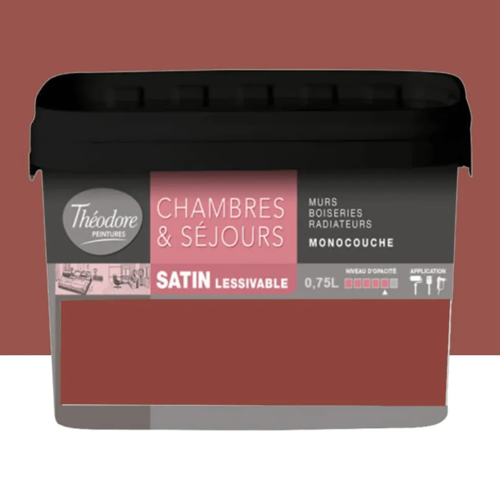 Chambres & Séjours Théodore Satin Monocouche Rouge madras