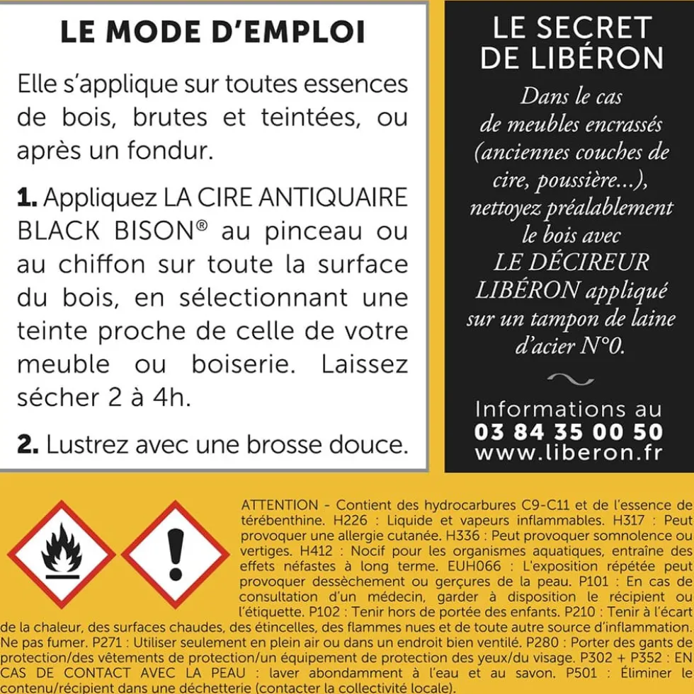 Cire antiquaire LIBÉRON Black Bison Chêne clair (liquide)