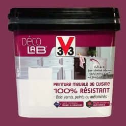 Déco LAB Peinture Meuble de cuisine 100% V33 Résistant Aubergine