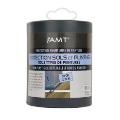 Film Plastique Dépliable de Protection À Bords Adhésifs Sols et Plinthes AMT - 50cmx20m (RO29)
