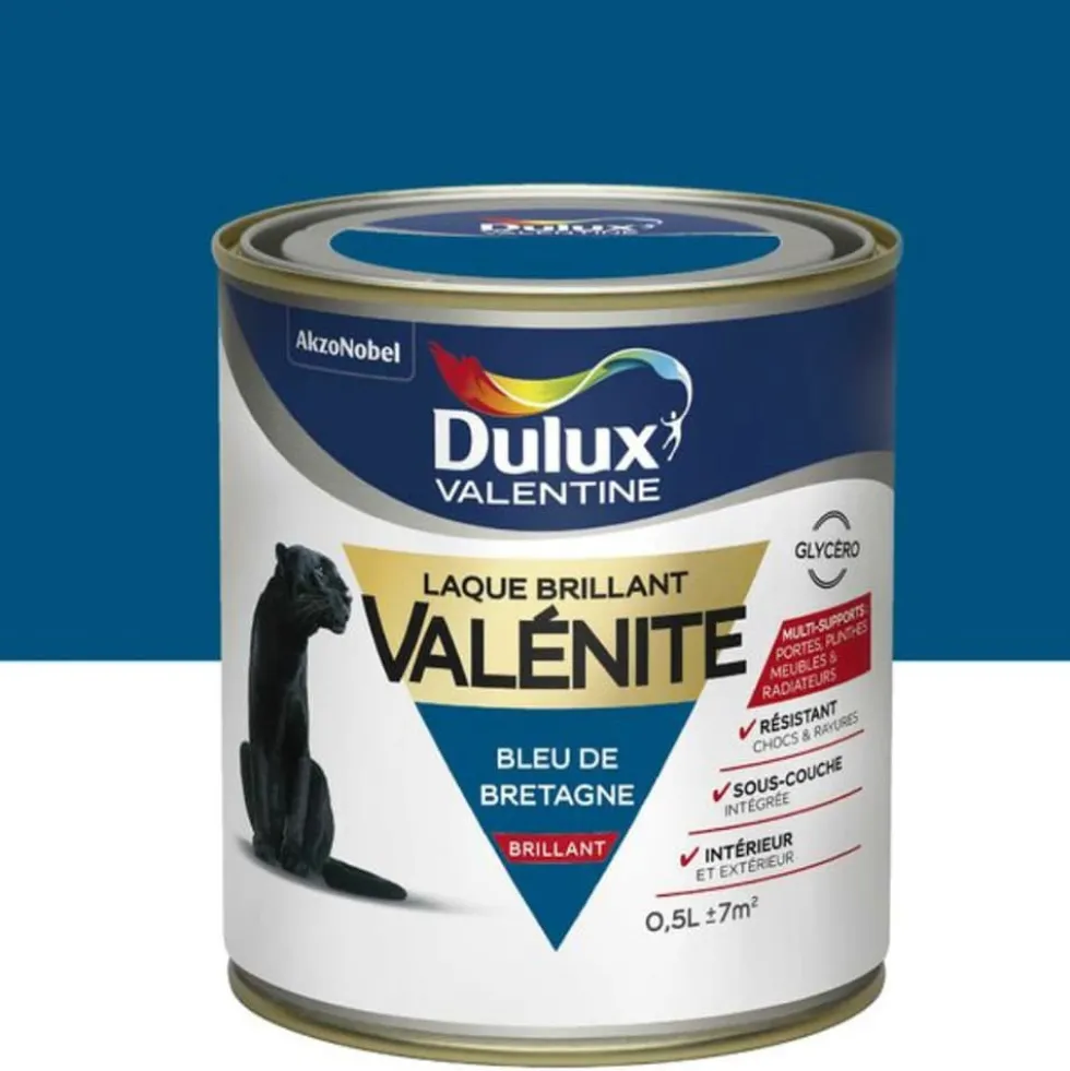 Laque brillant Dulux Valentine Valénite Bleu De Bretagne