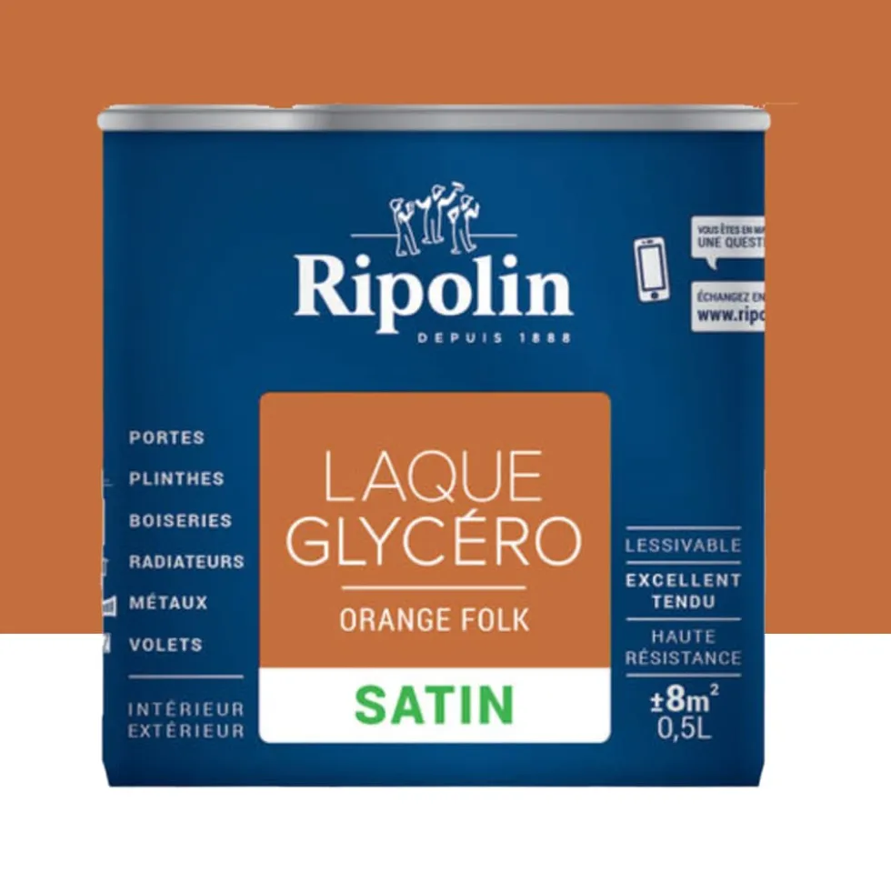 Laque Glycéro Ripolin Satin Orange folk