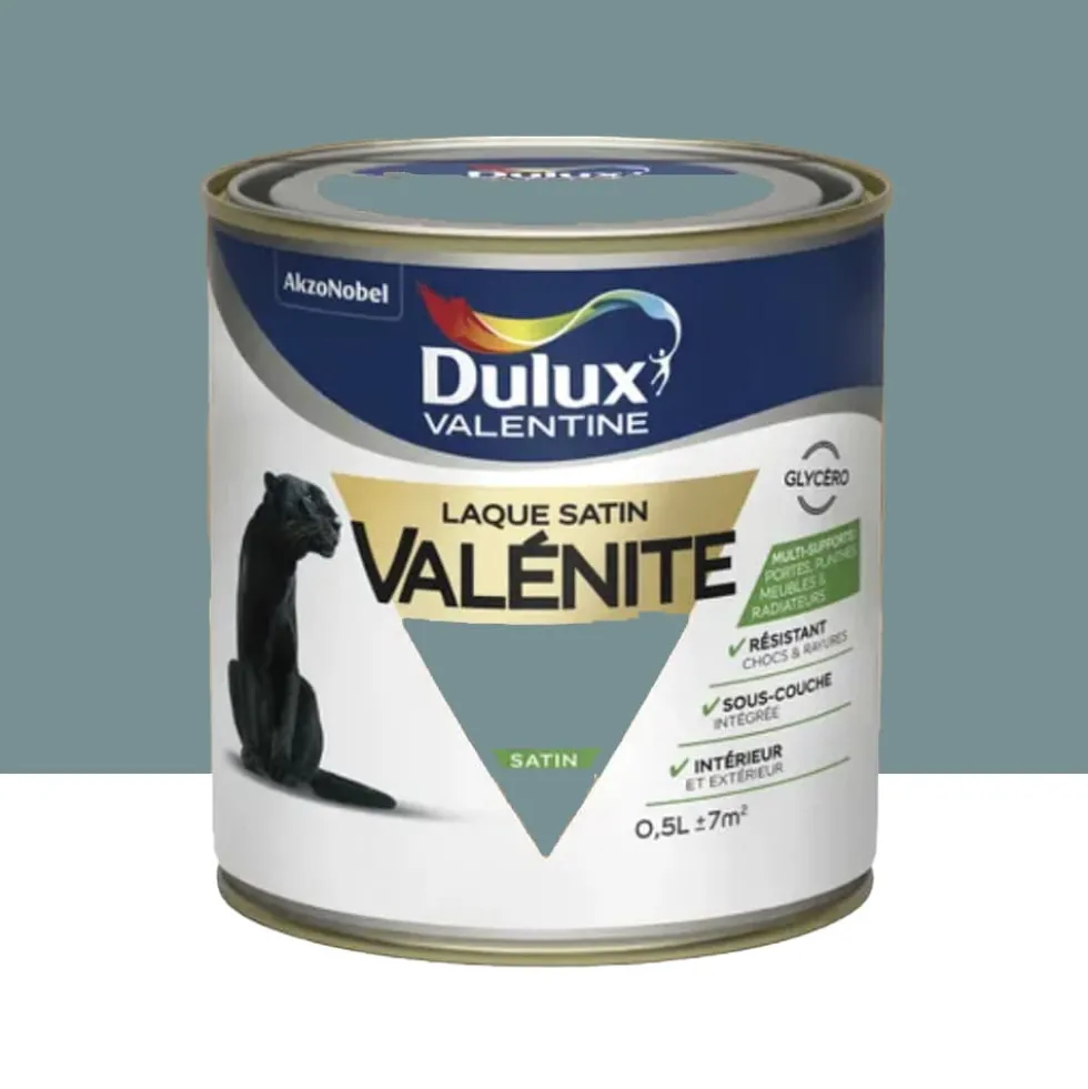 Laque satin Dulux Valentine Valénite Bleu gris