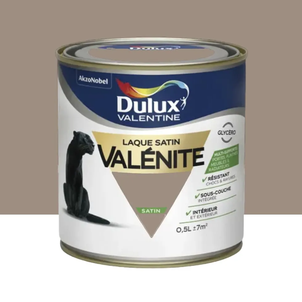 Laque satin Dulux Valentine Valénite Taupe