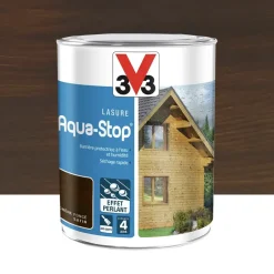 Lasure Aqua-Stop 4 ans Effet Perlant V33 Chêne foncé