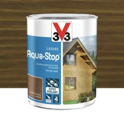 Lasure Aqua-Stop 4 ans Effet Perlant V33 Chêne moyen