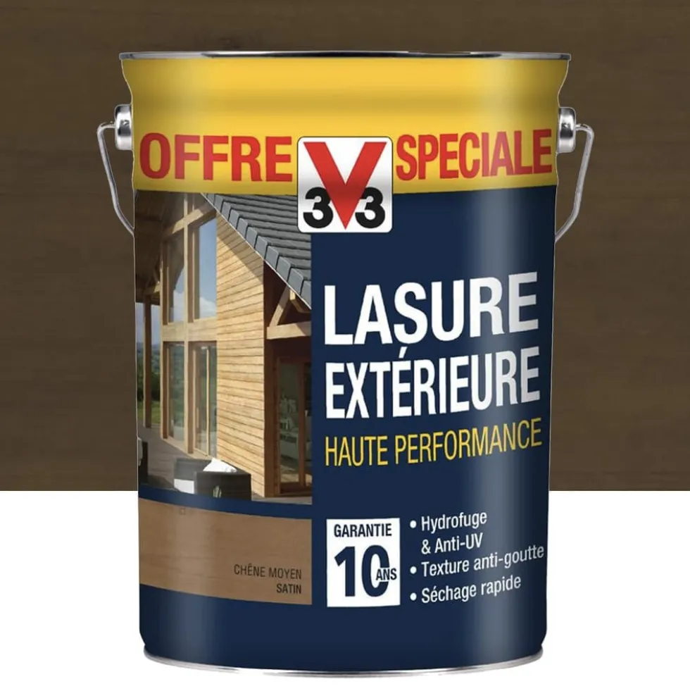 Lasure extérieure V33 Haute performance 10ans Chêne moyen