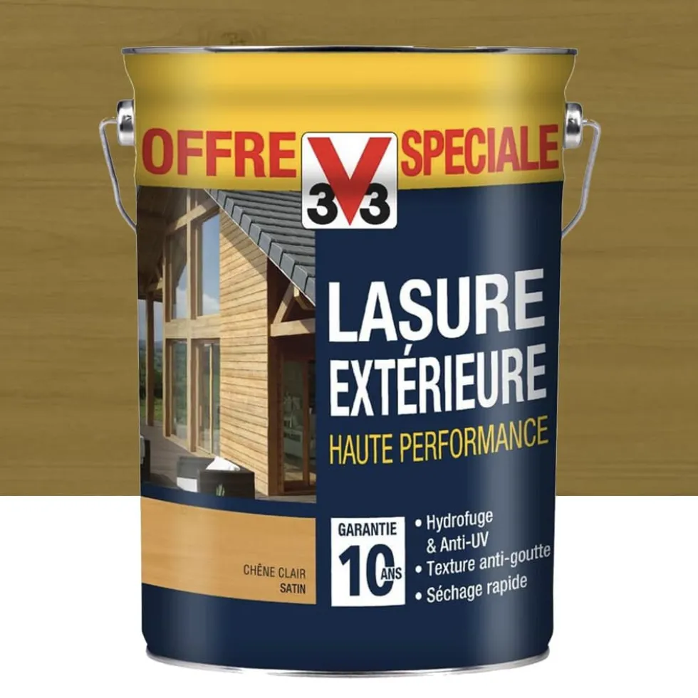 Lasure extérieure V33 Haute performance 10ans Chêne clair