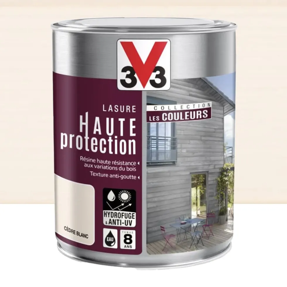 Lasure Haute Protection V33 Les Couleurs 8 ans Cèdre Blanc