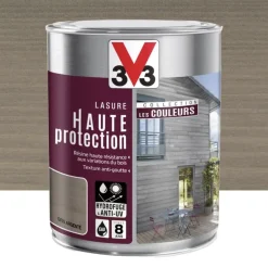 Lasure Haute Protection V33 Les Couleurs 8 ans Gris argenté