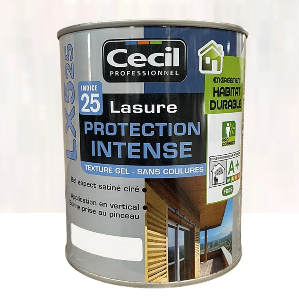 Lasure LX525 Protection Intense CECIL Bois blanchi