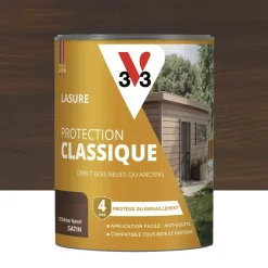 Lasure Protection Classique V33 4 ans Chêne foncé