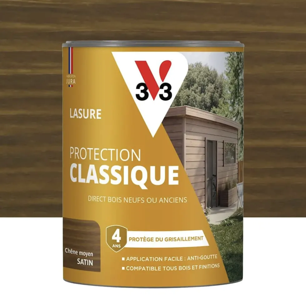 Lasure Protection Classique V33 4 ans Chêne moyen