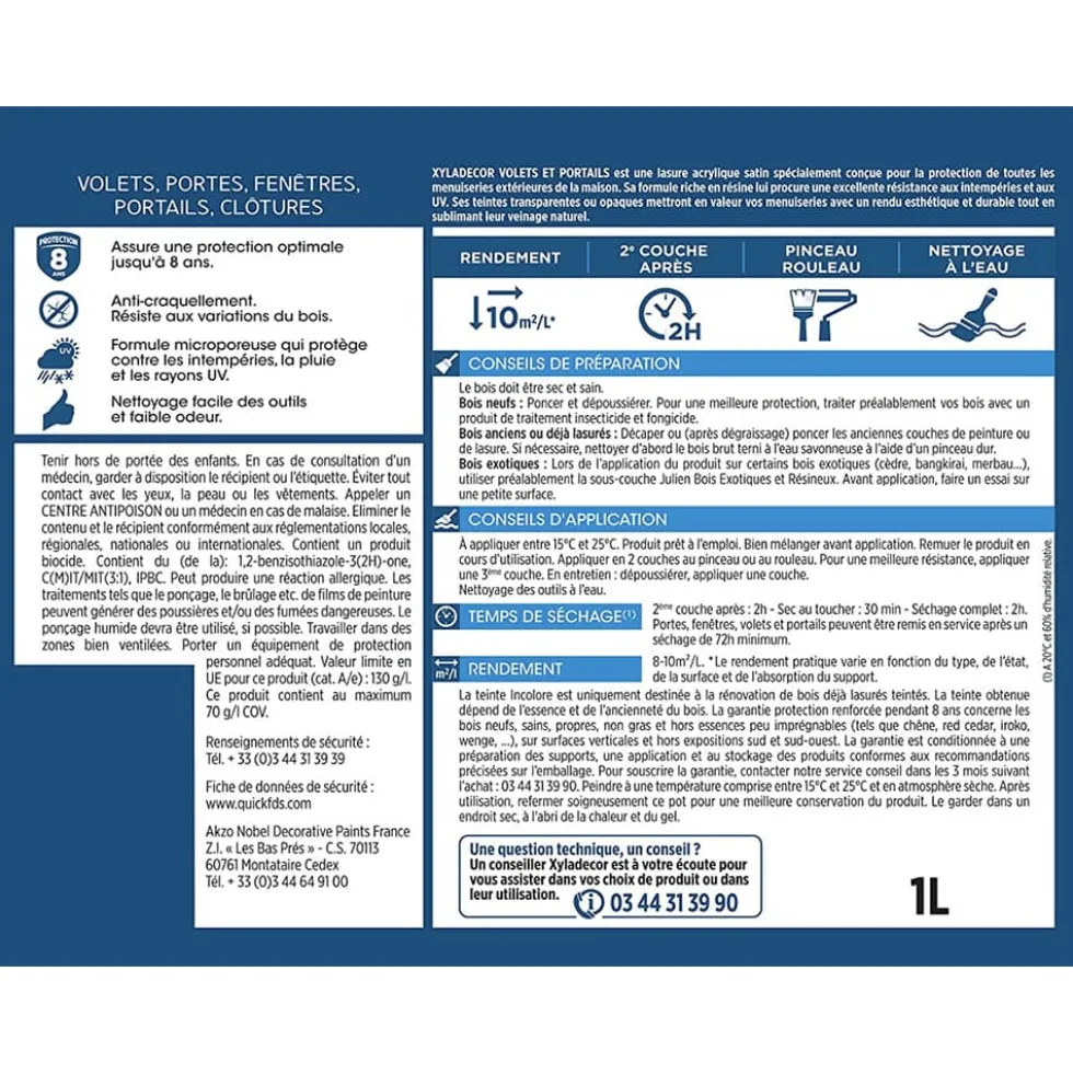 Lasure Xyladécor Volets & Portails 8ans Gris urbain