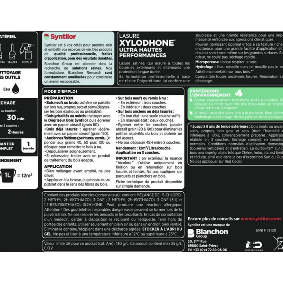 Lasure Xylodhone SYNTILOR 8 ans Incolore