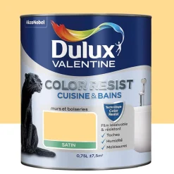 Peinture acrylique Dulux Valentine Color Resist Cuisine & Bains Jaune frais