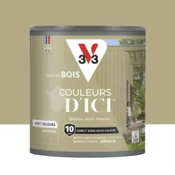 Peinture Acrylique pour Bois Extérieurs 10 ans V33 Couleurs d'ICI Velours Jaune kaki