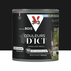 Peinture Acrylique pour Bois Extérieurs 10 ans V33 Couleurs d'ICI Velours Noir