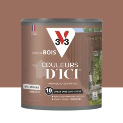 Peinture Acrylique pour Bois Extérieurs 10 ans V33 Couleurs d'ICI Velours Terre cuite