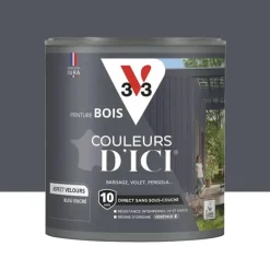 Peinture Acrylique pour Bois Extérieurs 10 ans V33 Couleurs d'ICI Velours Bleu encré