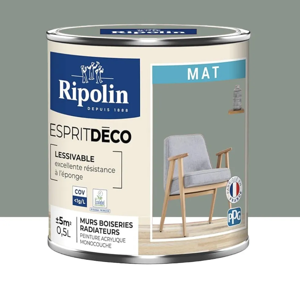 Peinture acrylique RIPOLIN Esprit Déco Mat Vert nobile