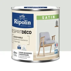 Peinture acrylique RIPOLIN Esprit Déco Satin Gris Hanoï