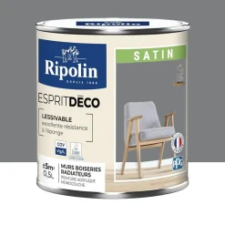 Peinture acrylique RIPOLIN Esprit Déco Satin Gris Ardoise