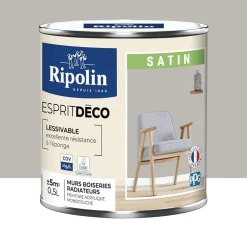 Peinture acrylique RIPOLIN Esprit Déco Satin Gris lumière