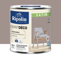 Peinture acrylique RIPOLIN Esprit Déco Satin Taupe