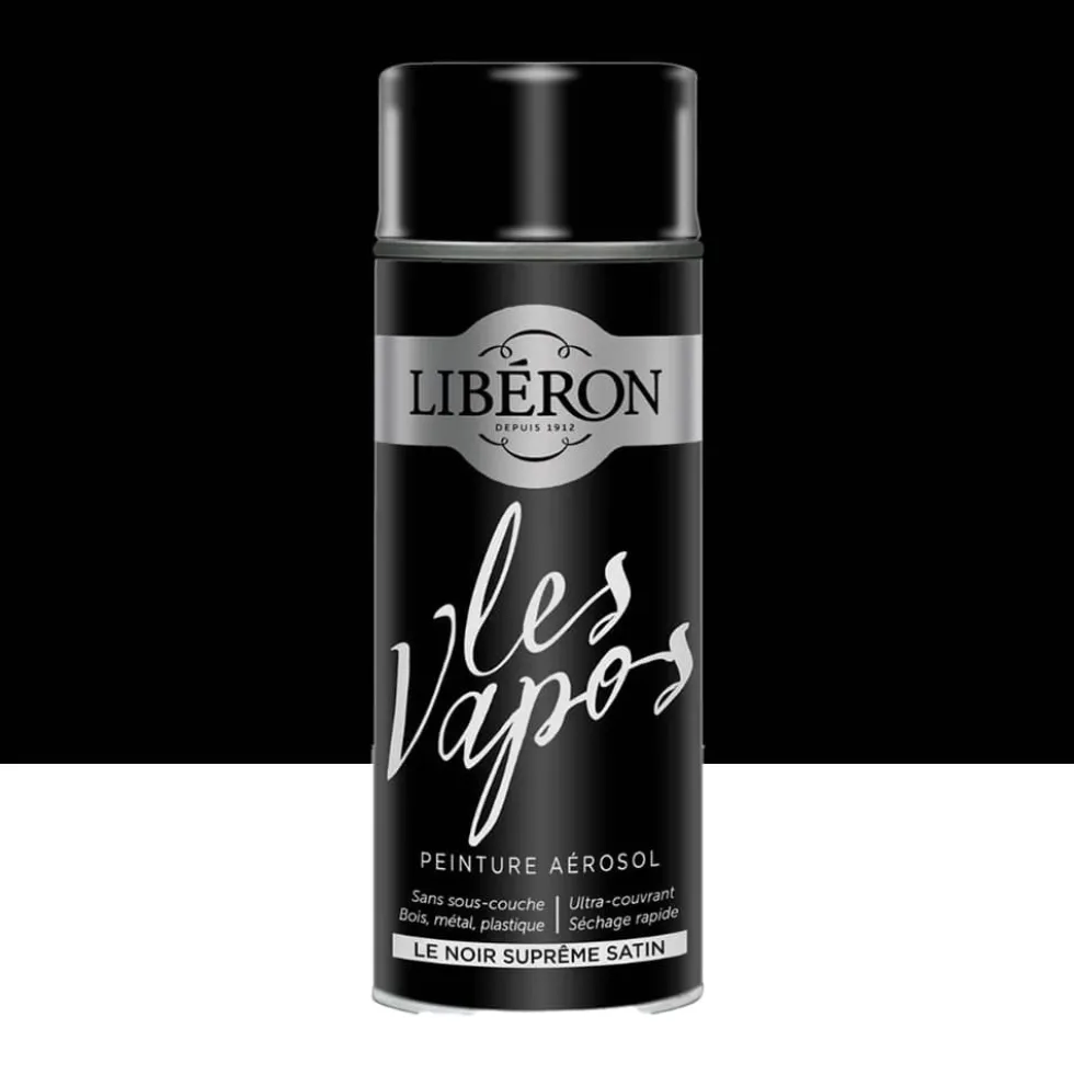 Peinture aérosol LIBÉRON Les Vapos Satin Le Noir Suprême