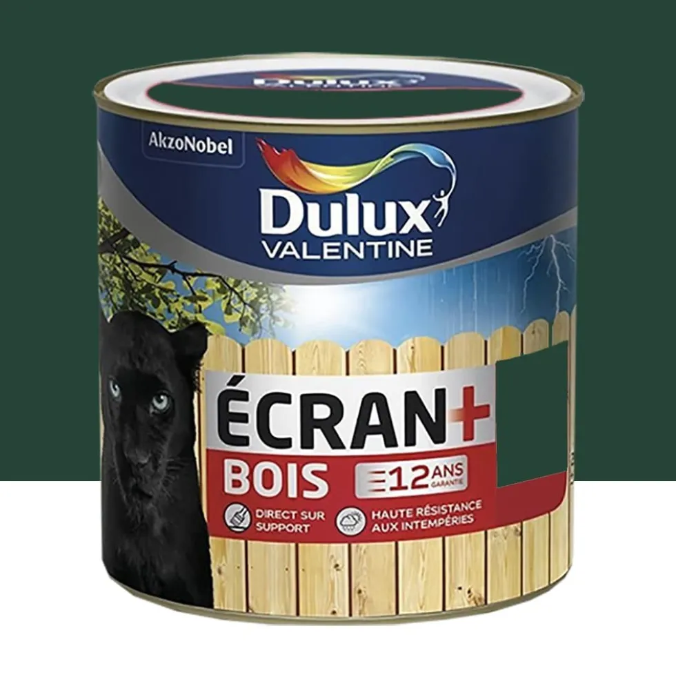 Peinture bois DULUX VALENTINE Ecran+ Bois Vert Basque