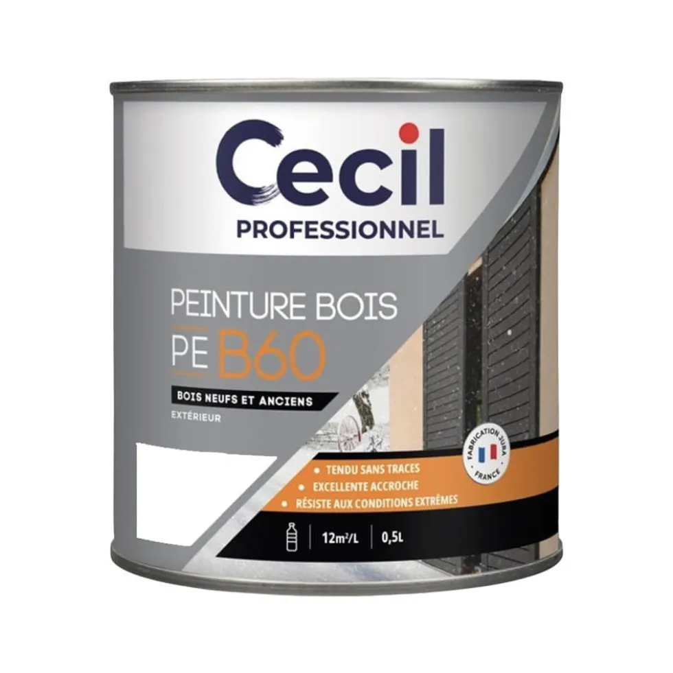 Peinture Bois Glycéro Cécil Professionnel PEB60 Blanc Brillant