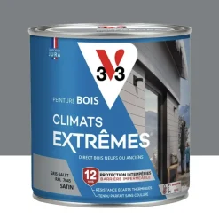 Peinture bois V33 Climats Extrêmes Satin Gris Galet