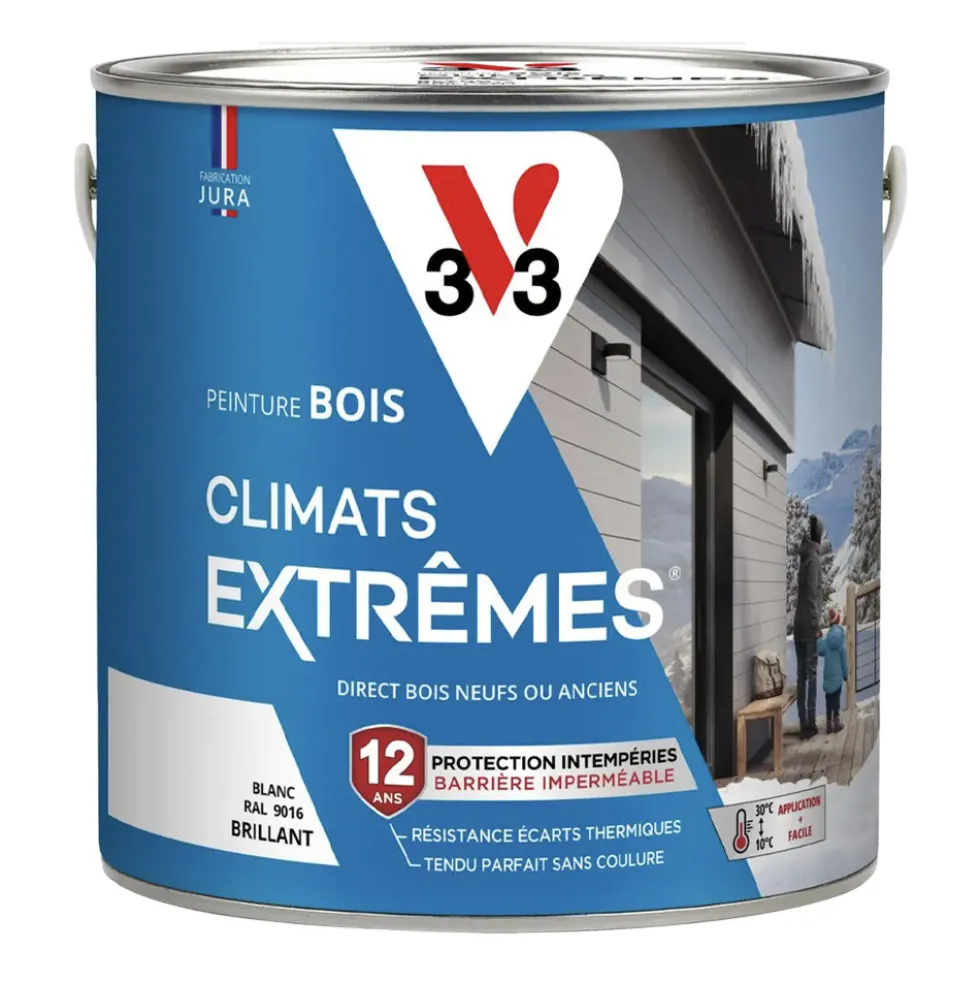 Peinture bois V33 Climats Extrêmes Brillant Blanc