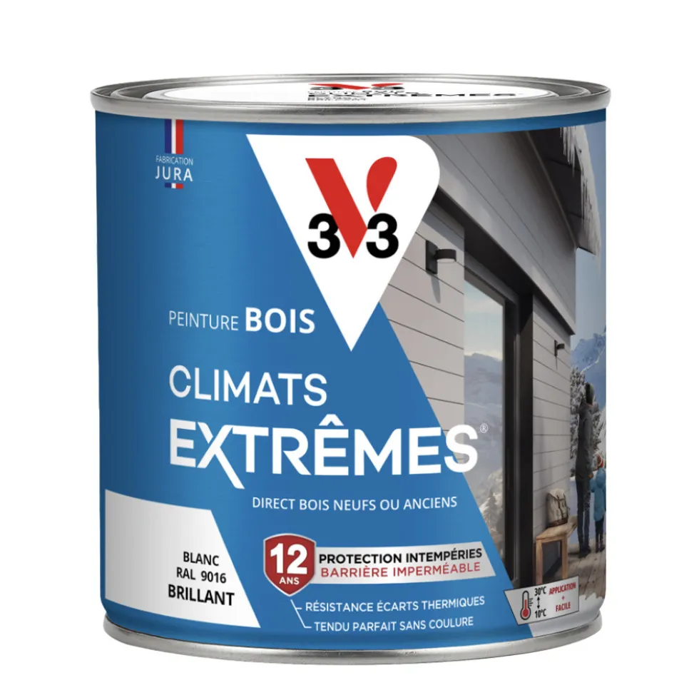Peinture bois V33 Climats Extrêmes Brillant Blanc