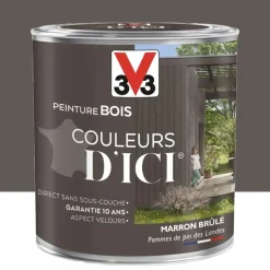 Peinture bois V33 Couleurs d'ICI Marron brûlé