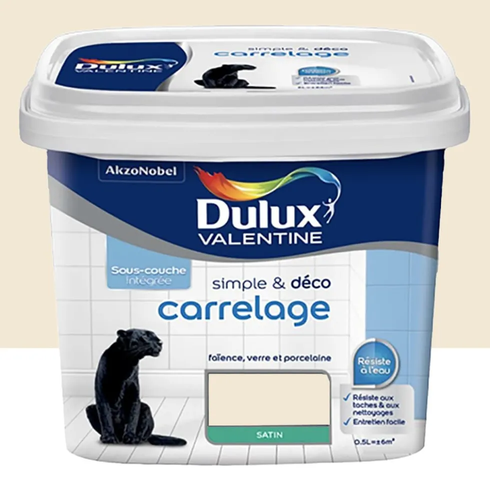 Peinture Carrelage Dulux Valentine Simple & Déco Blanc cassé