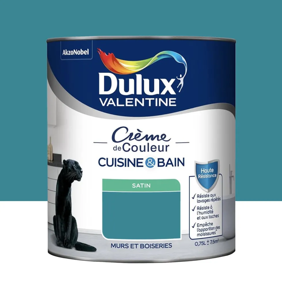 Peinture Cuisine & Bain DULUX VALENTINE Crème de Couleur Acapulco