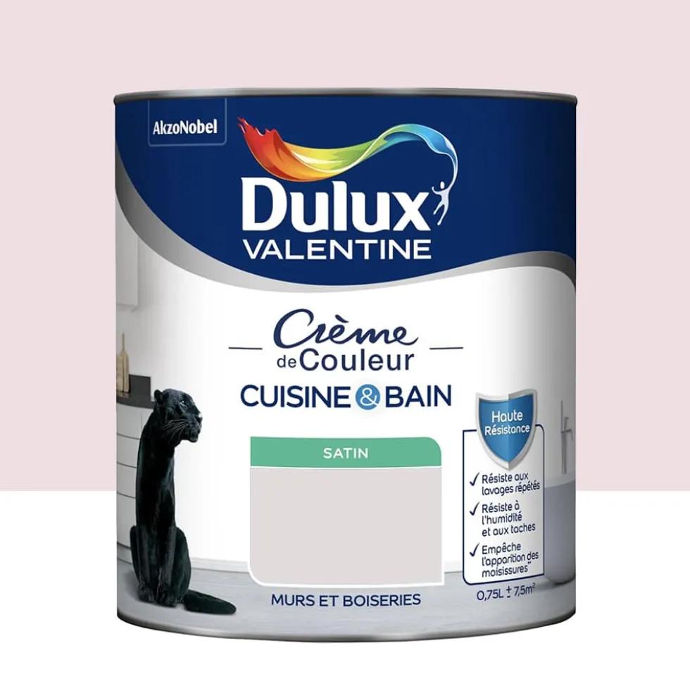 Peinture Cuisine & Bain DULUX VALENTINE Crème de Couleur Rose nude