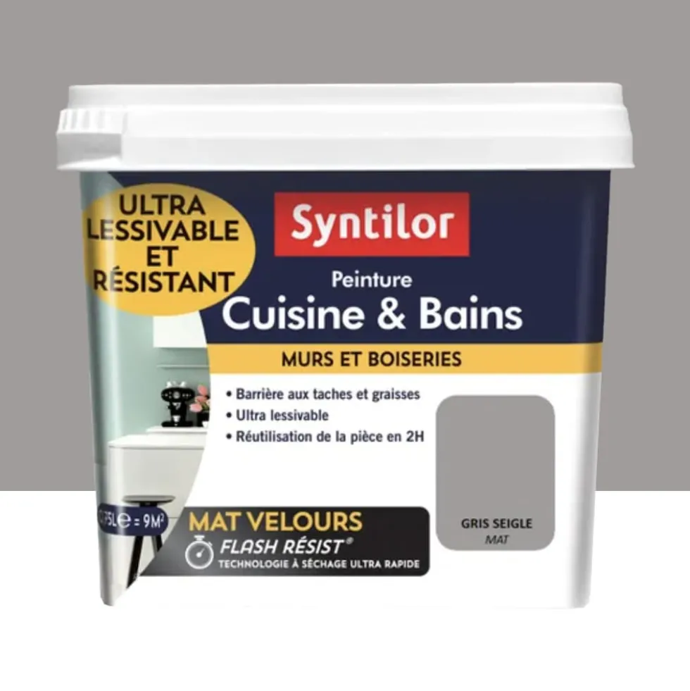 Peinture Cuisine & Bains SYNTILOR Gris seigle