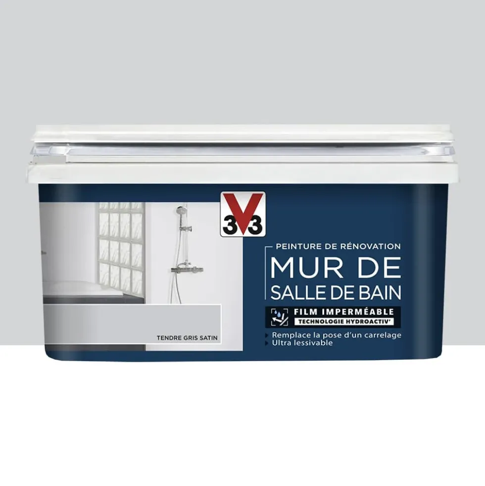 Peinture de rénovation V33 Mur de Salle de Bain Tendre Gris