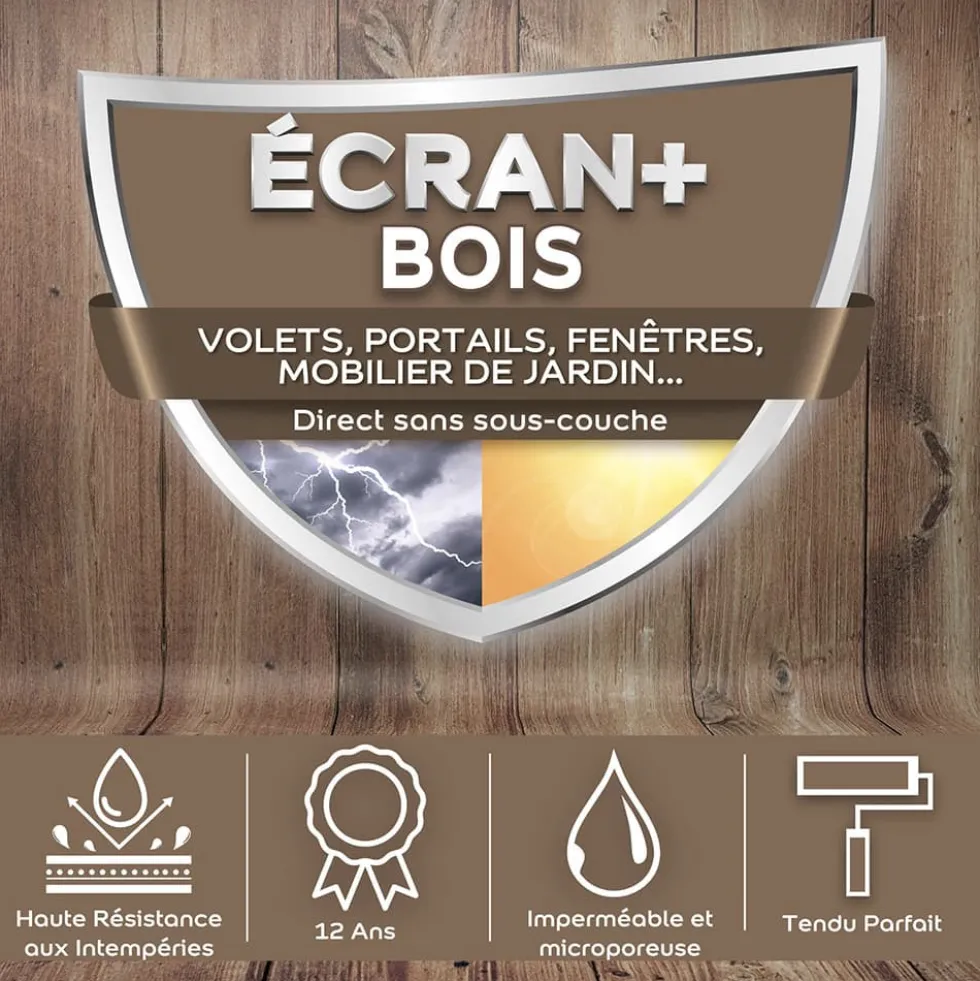 Peinture DULUX VALENTINE Ecran+ Bois Gris franc
