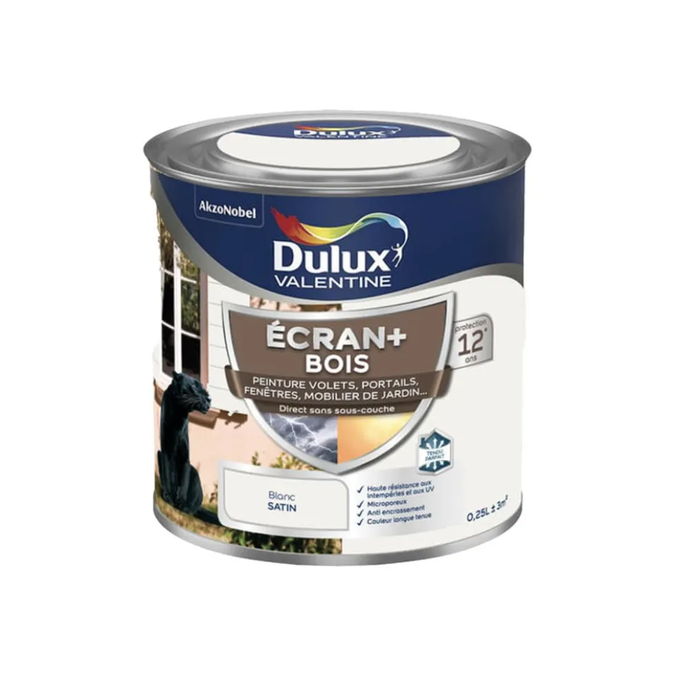 Peinture DULUX VALENTINE Ecran+ Bois Blanc
